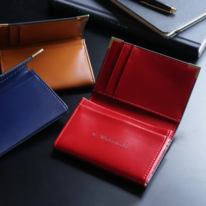 本革バイカラー名刺入れ