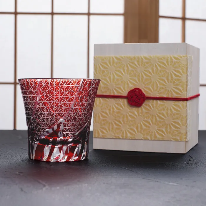 切子グラス菊つなぎ模様単品