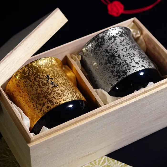 有田焼金銀湯呑ペア