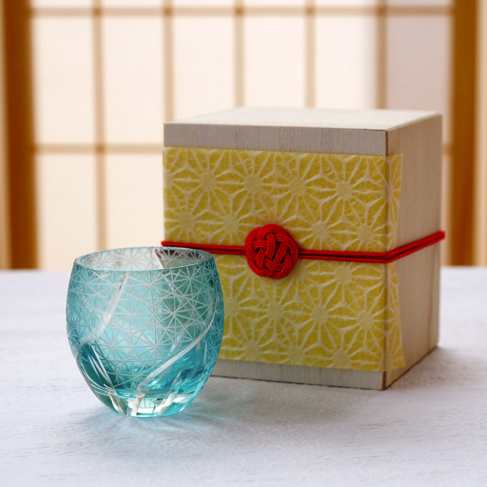 切子菊つなぎ模様 ぐい呑み