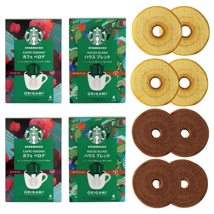 スターバックスコーヒー4個＋バームクーヘン8個ギフトセット
