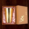 燕製 桜柄2重ステンレス ゴールドタンブラー300ml