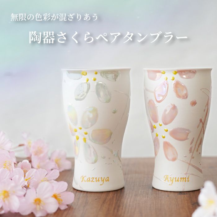陶器 美濃焼 さくらペアタンブラー