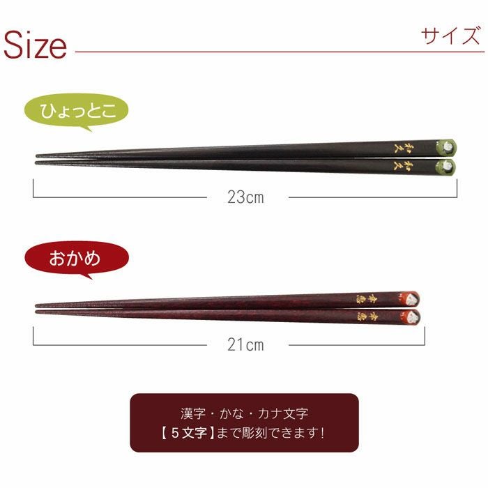 おかめひょっとこ縁起箸 単品（1膳）