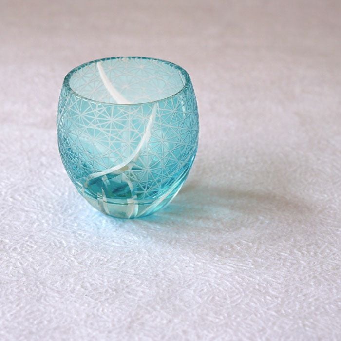 切子菊つなぎ模様 ぐい呑み(単品)