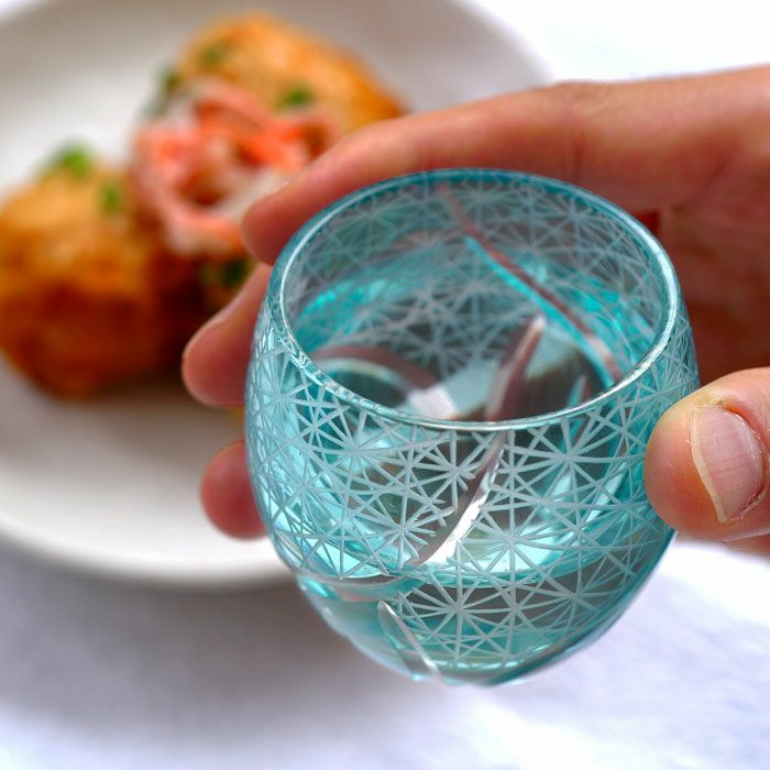 切子菊つなぎ模様 ぐい呑み(単品)