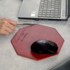 八角 本革 マウスパッド