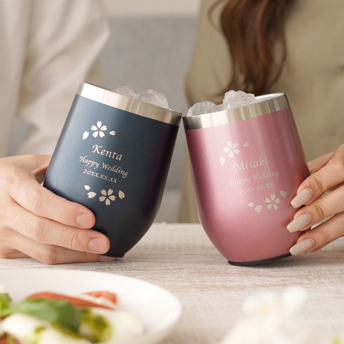 八福花フレームタンブラーペア ギフトセット 350ml